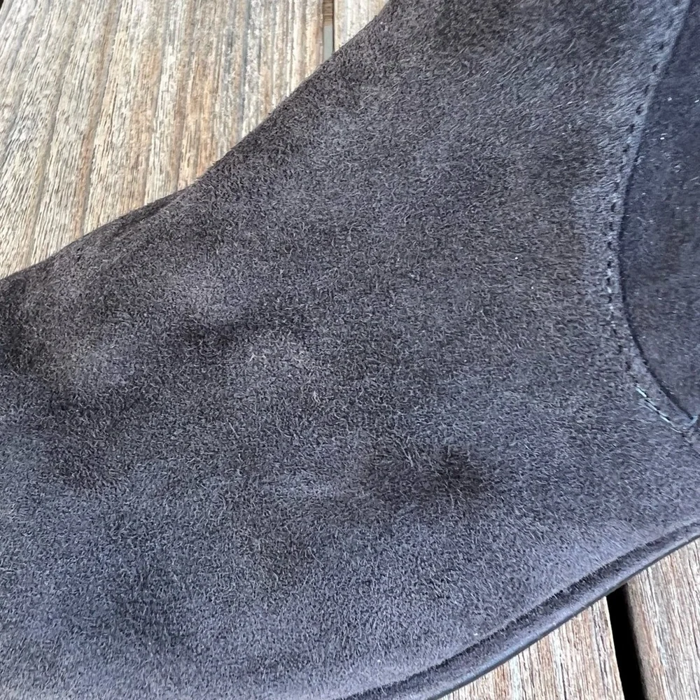 Stuart Weitzman Lowland Suede Over The Knee Boots Size 7.5M Gray Stretch Spain